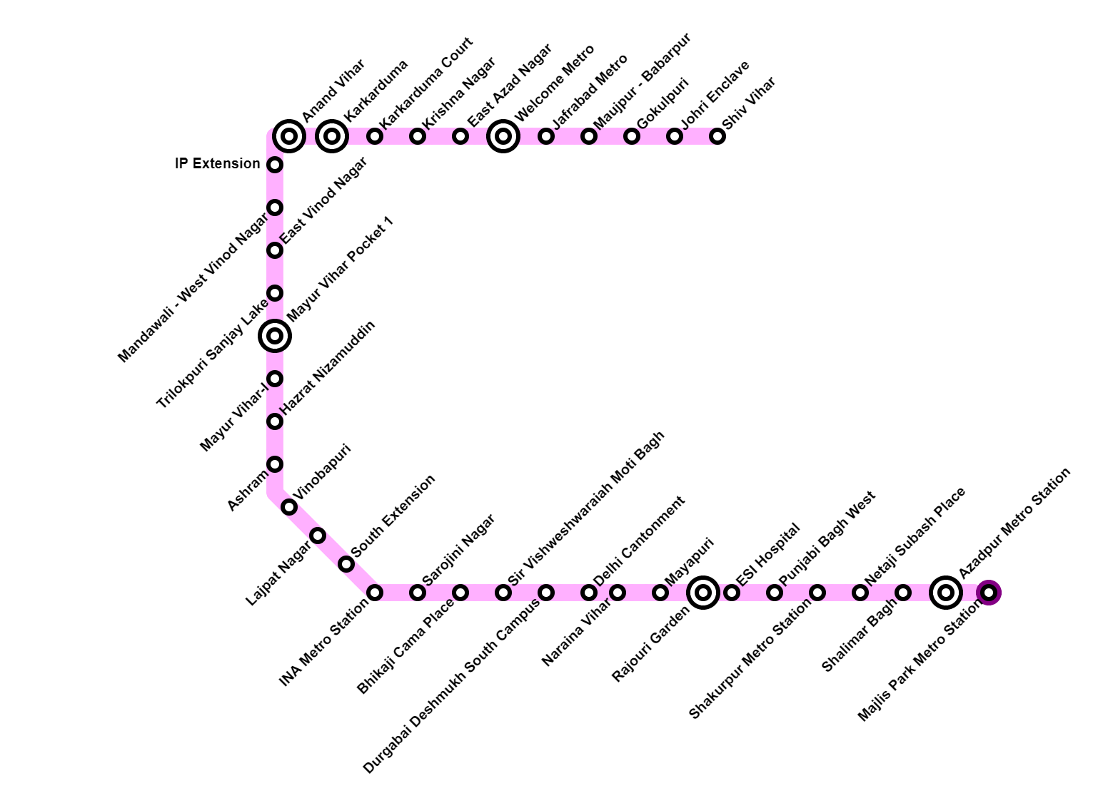 Delhi Metro Pink Line Map, Timings, Lines, Facts & Stations