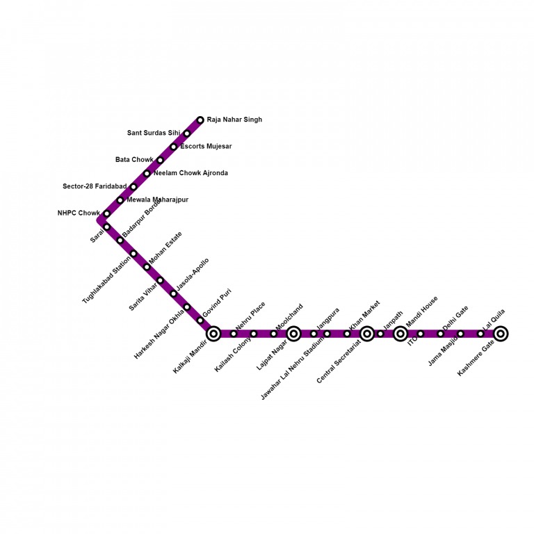 Delhi Metro Violet Line Map, Timings, Lines, Facts & Stations